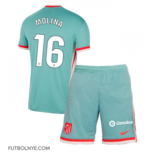 Camiseta Atletico Madrid Nahuel Molina #16 Visitante Equipación para niños 2024-25 manga corta (+ pantalones cortos)